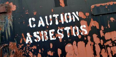 Sign saying Caution Asbestos